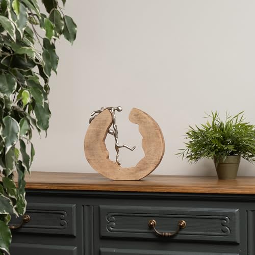 Moritz Sculpture Travail d'équipe Bois de manguier Décoration moderne