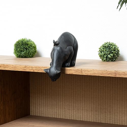 Moritz Statuette de chat noir décorative pour intérieur - Hauteur 42 cm