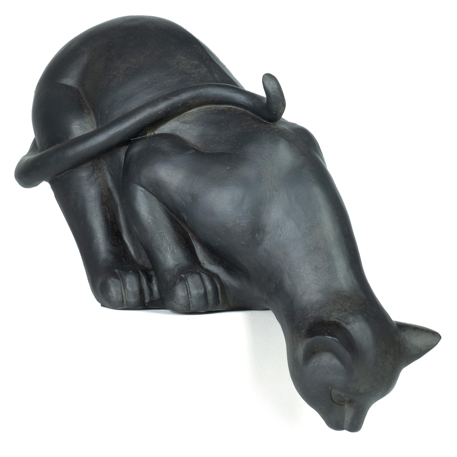 Moritz Statuette de chat noir décorative pour intérieur - Hauteur 42 cm