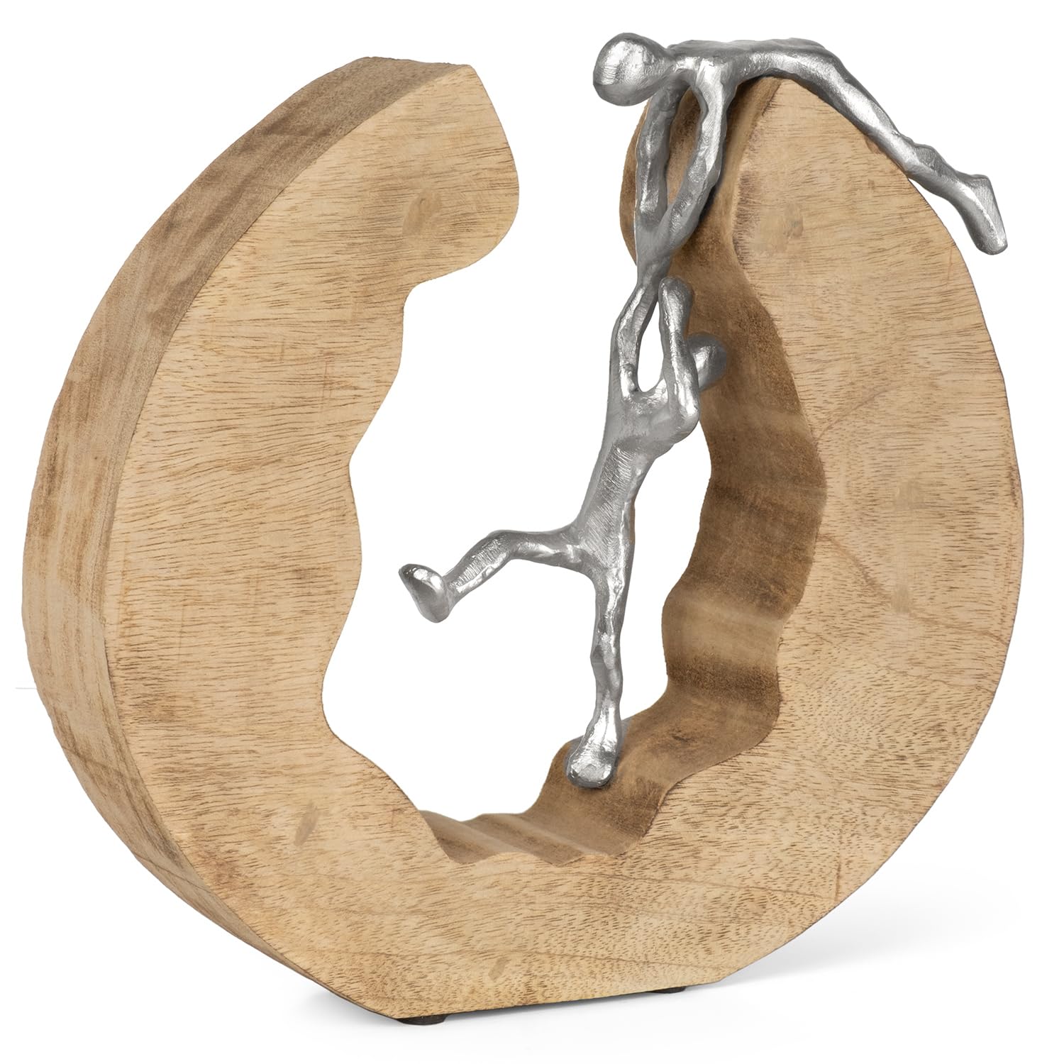 Moritz Sculpture Travail d'équipe Bois de manguier Décoration moderne