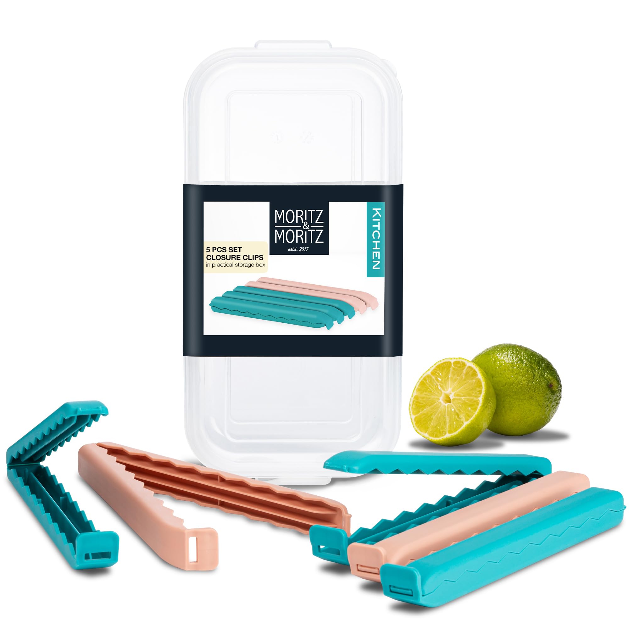 Moritz & Moritz 5 grands clips grands pour sacs de congélation - Clips de conservation alimentaire - Clips XXL pour sacs