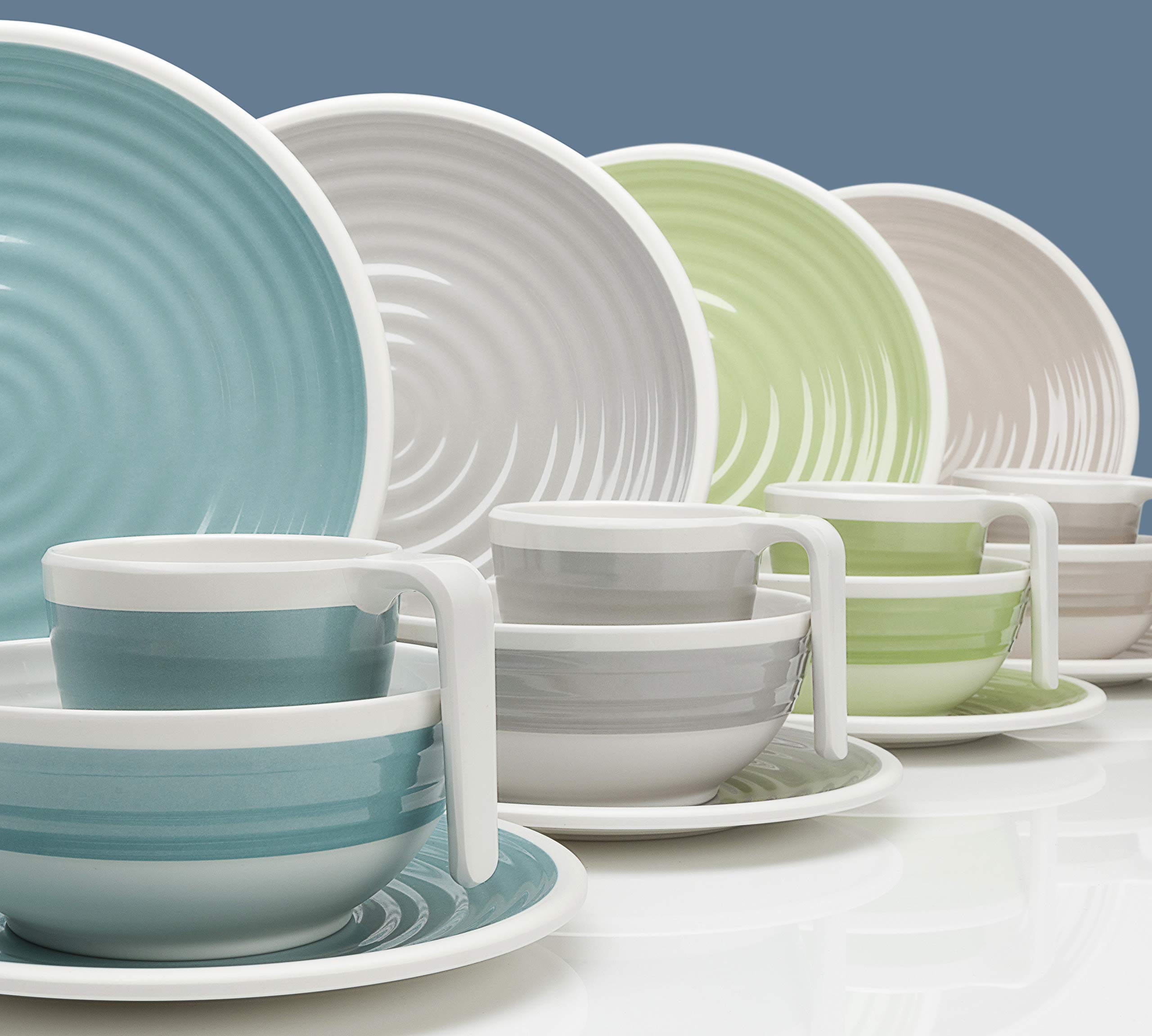 Moritz - Harmonie Design - Vaisselle de camping et de pique-nique en mélamine - Pour 4 personnes - Design au choix